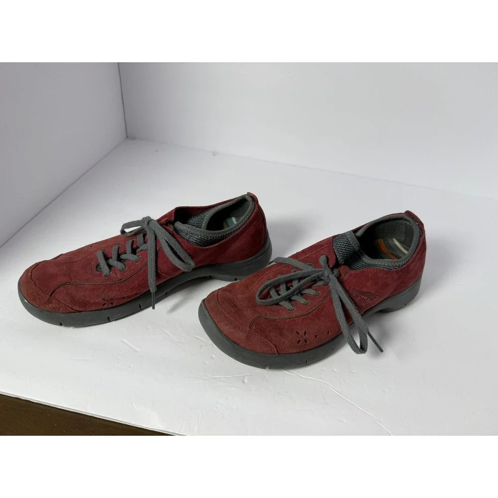 Dansko Elise Burgundy Suede Lace Up Walking Shoes Sneakers Womens 38 7.5-8